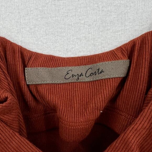 ENZA COSTA Dress Womens XS Umber Stretch Silk Knit Ruched Strappy Midi NEW - Picture 10 of 16